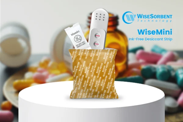 WiseMini Ink-Free Desiccant Strip - Use in Blood Glucose meter packaging