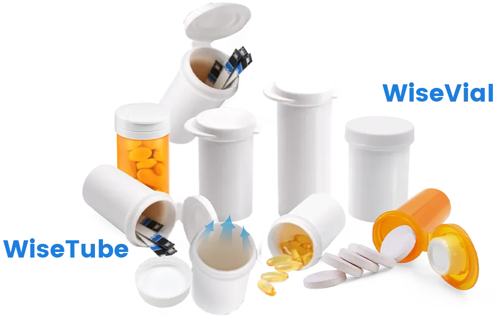 WiseTube and WiseVial Desiccant containers